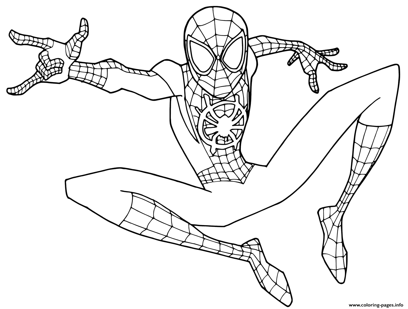 Spider Man Into The Spider Verse Coloring Pages Pdf Coloringpages2019