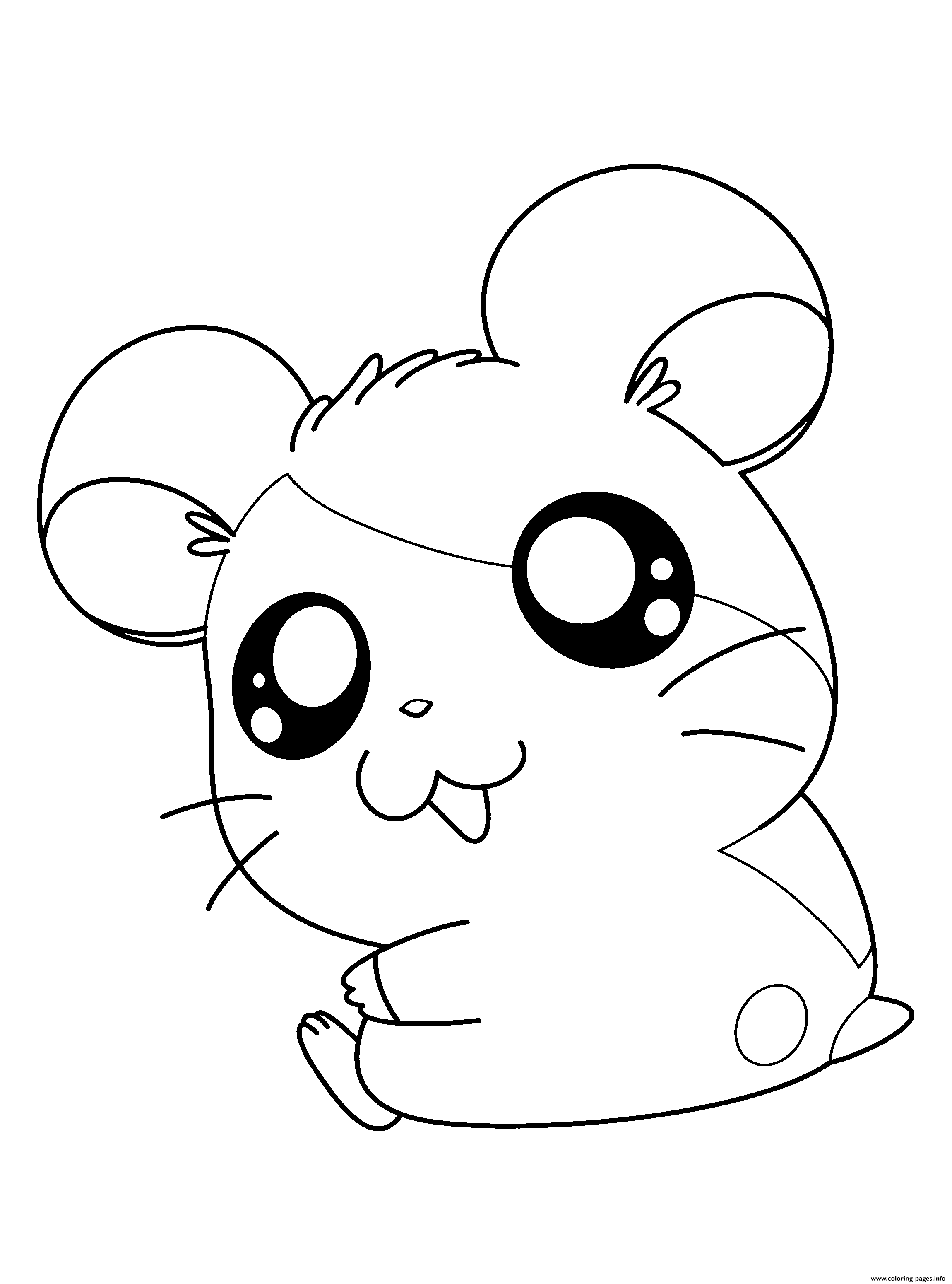 Cute Hamtaro Anime Coloring Pages Printable