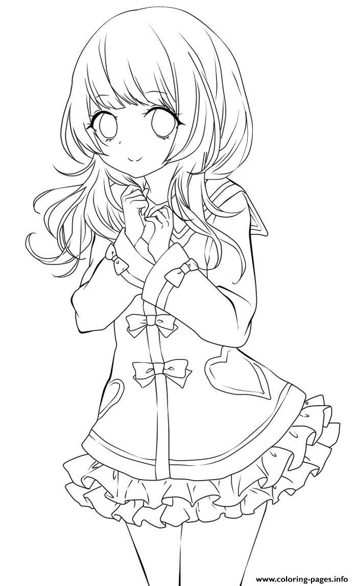 Chibi School Girl Coloring page Printable