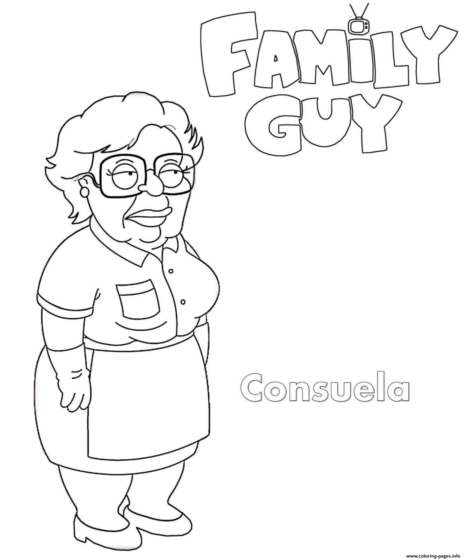 Family Guy Consuela Coloring Page Printable