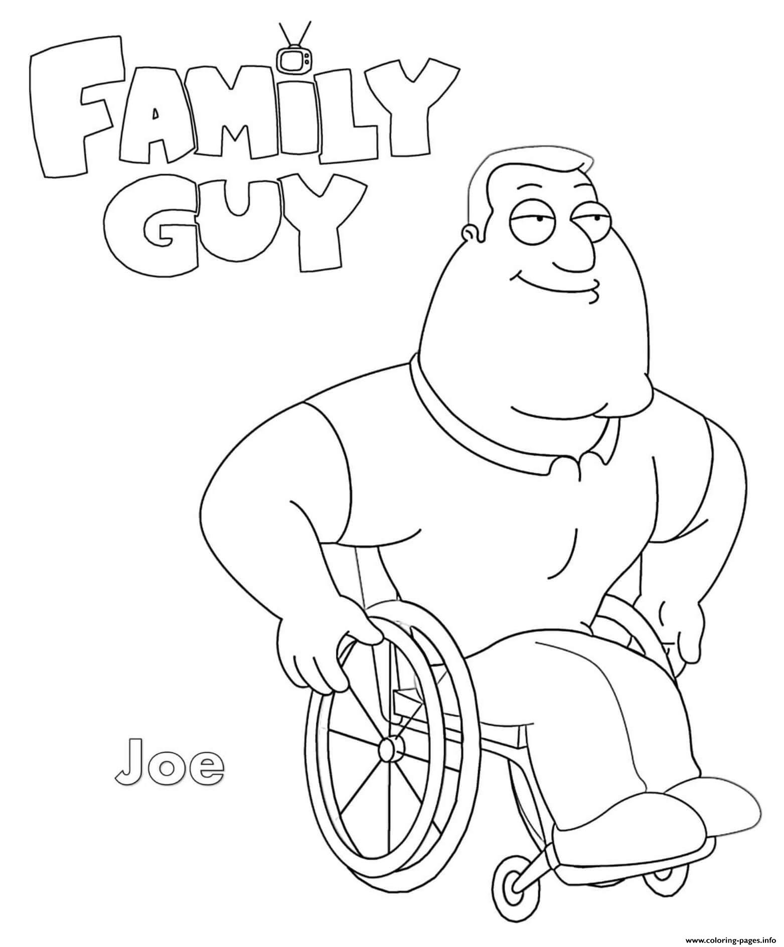 Family Guy Joe Coloring Page Printable