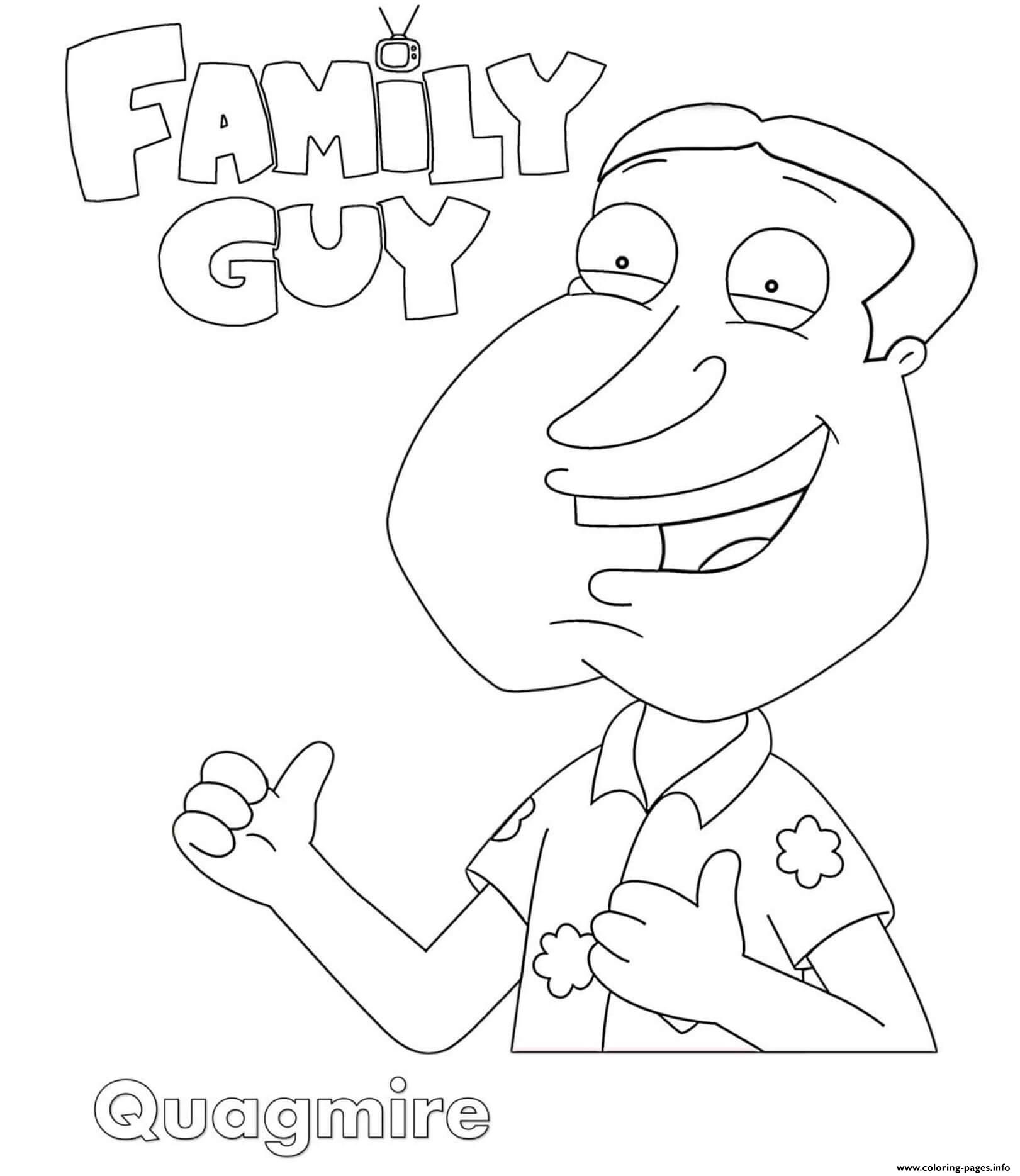 Family Guy Quagmire Coloring Page Printable