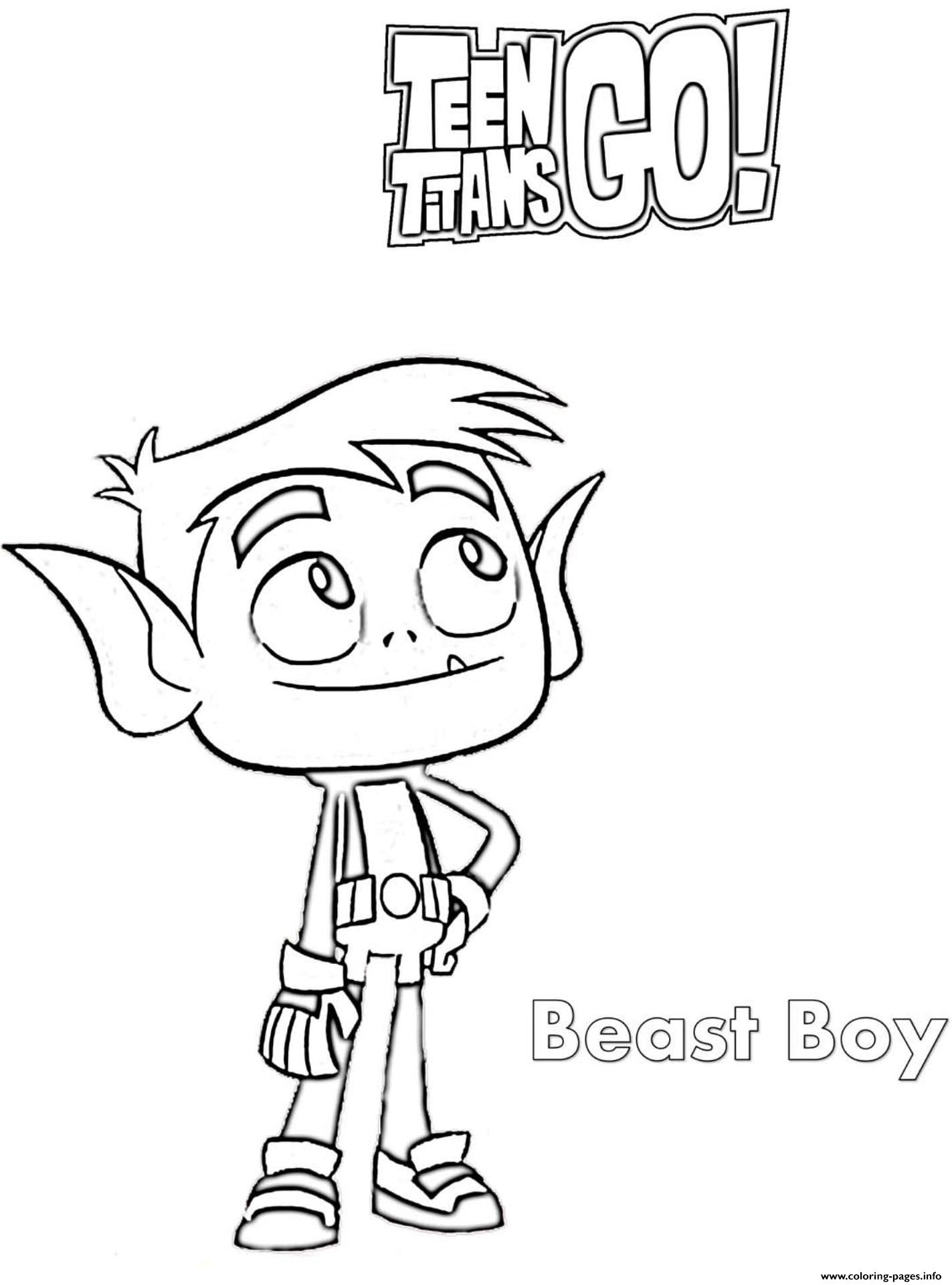 Beast Boy Teen Titans Coloring page Printable