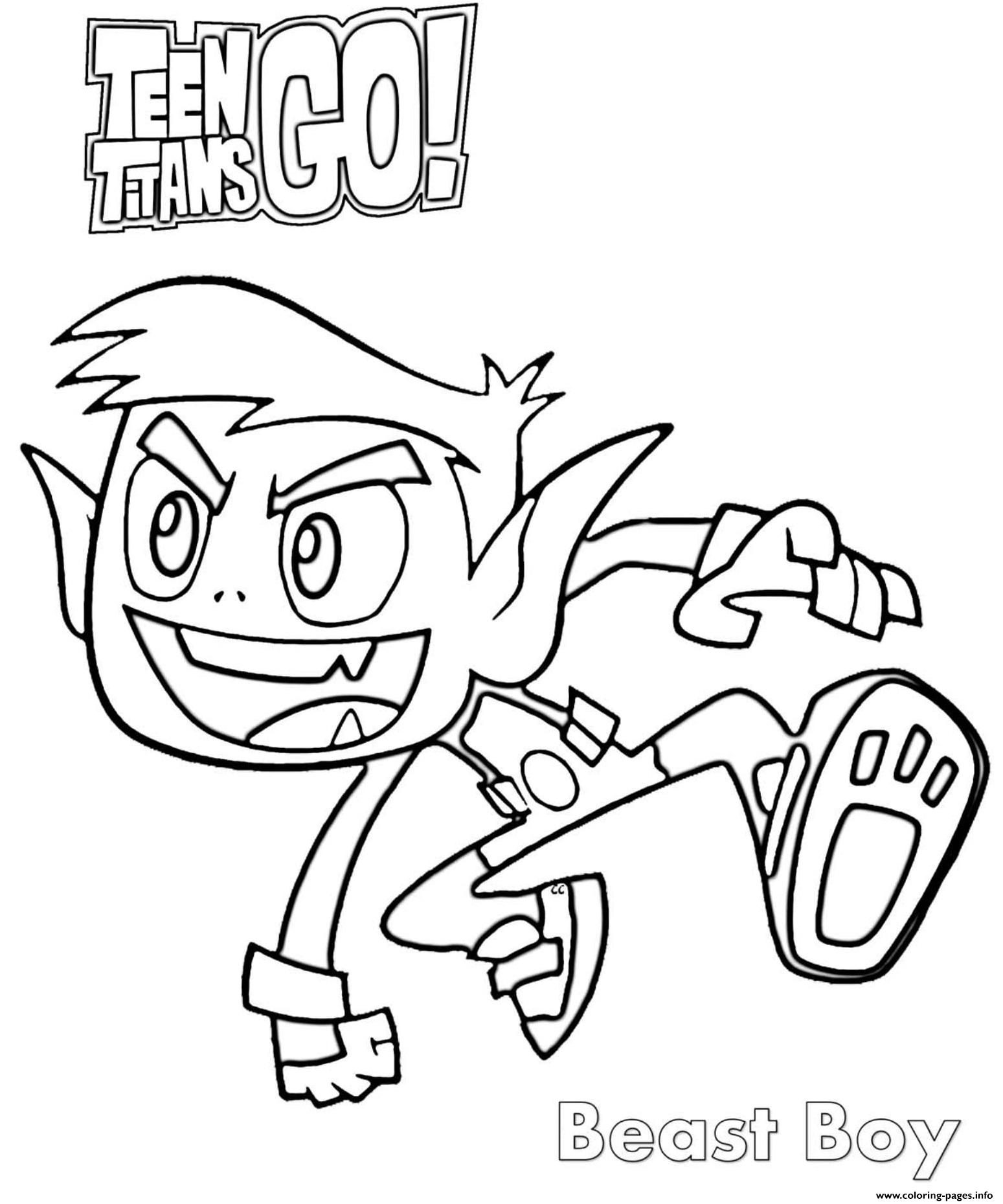 Beast Boy Teen Titans Go Happy Coloring page Printable