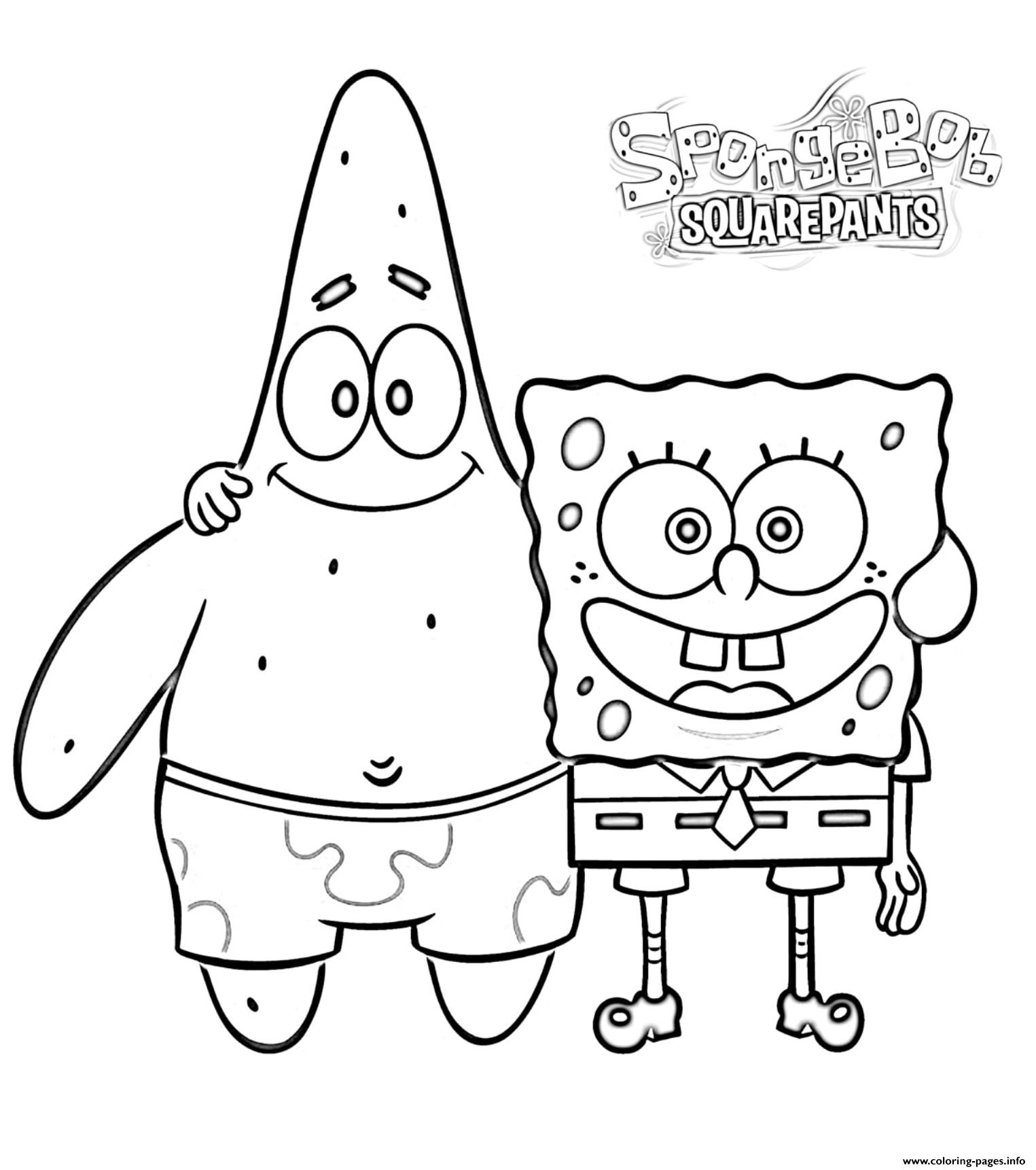 Spongebob And Patrick Friends Coloring page Printable
