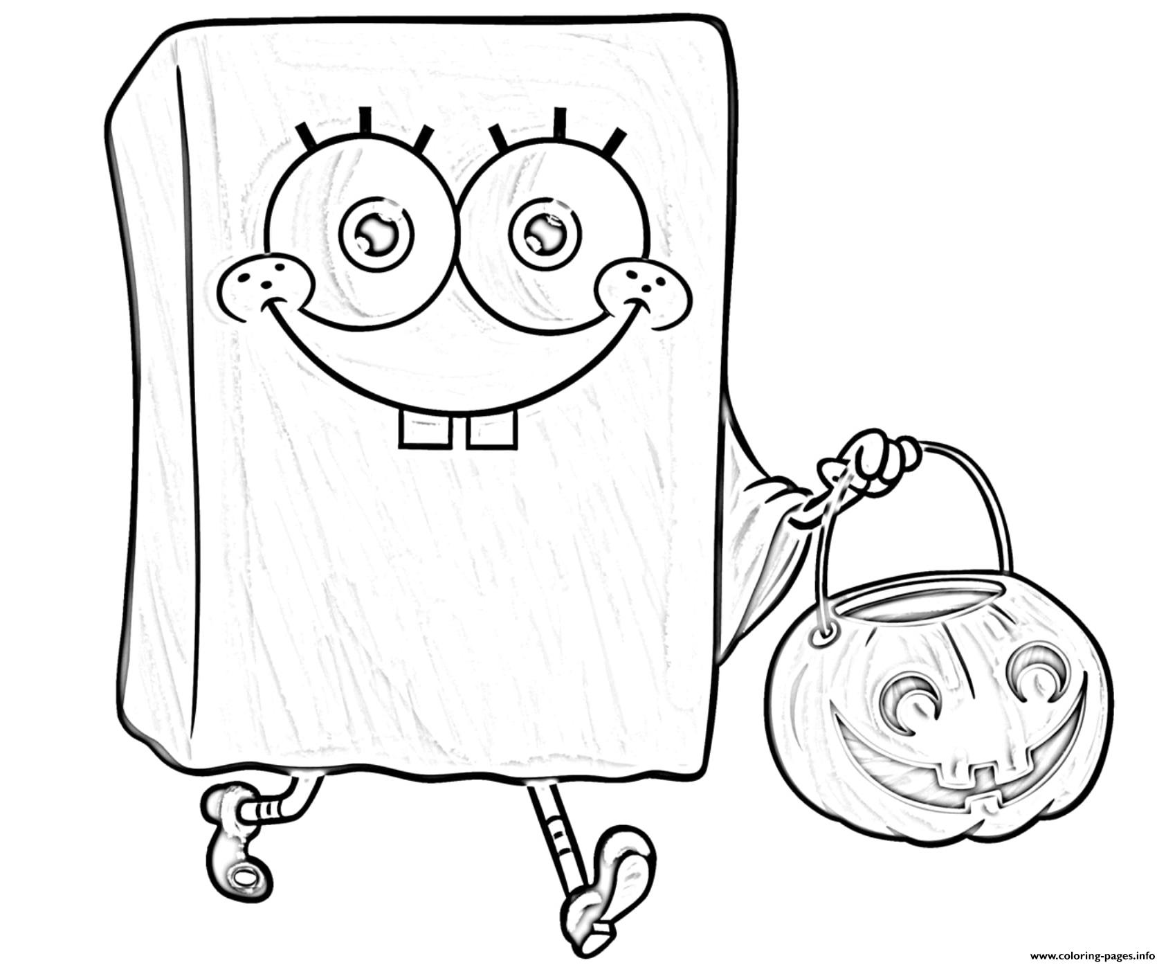 64 Spongebob Halloween Coloring Pages Download Free Images