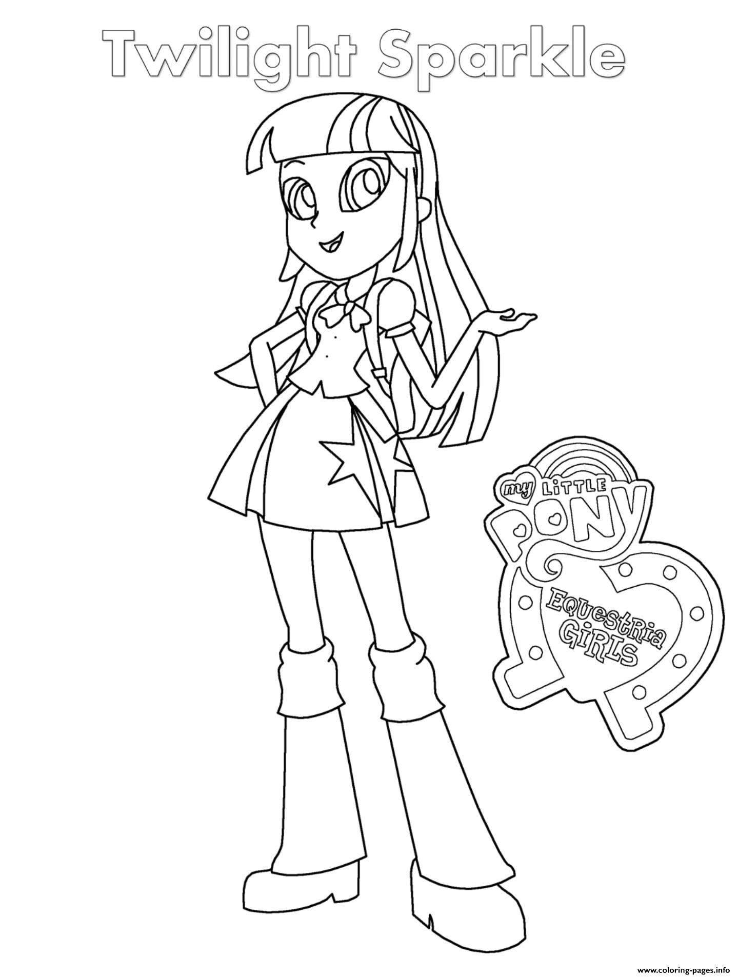 Equestria Girls Twilight Sparkle Coloring Pages Printable