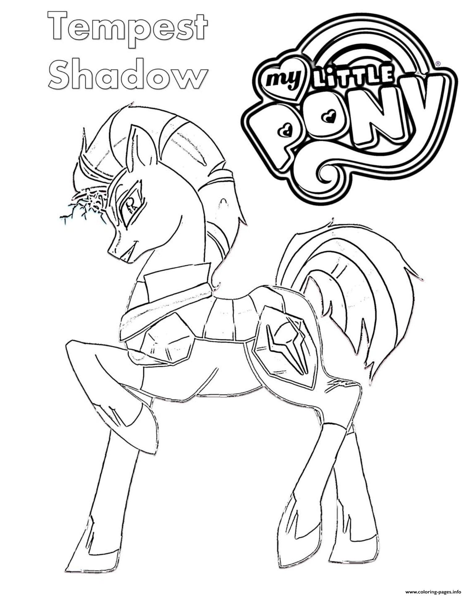 Tempest Shadow My Little Pony Coloring Pages Printable