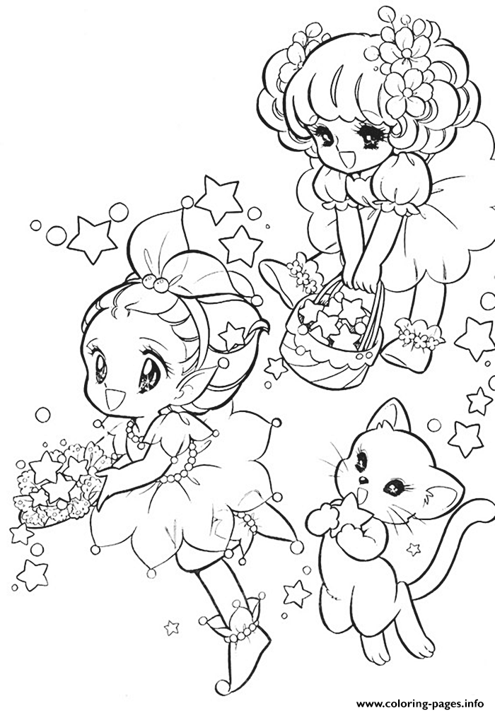 Glitter Force Fairy Cat Coloring Pages Printable