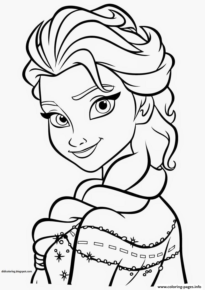 Elsa Frozen Cartoon Coloring Pages Printable