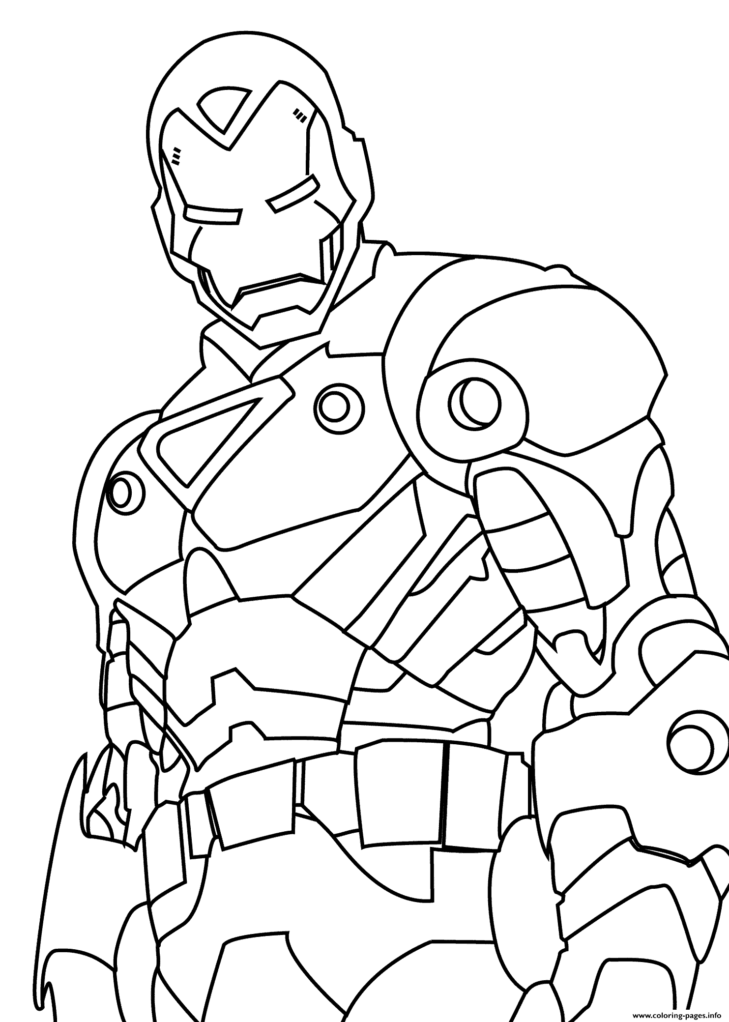 Iron Man Cartoon Coloring Pages Printable