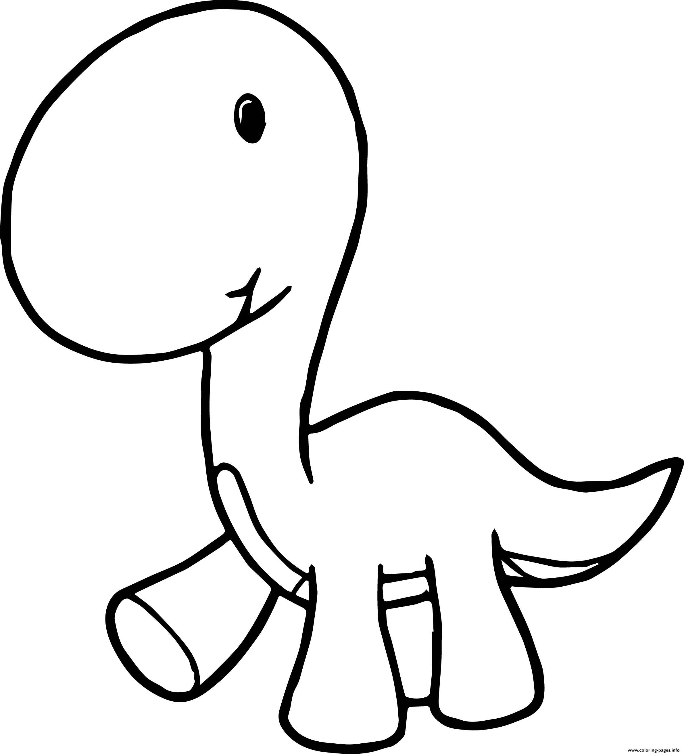Baby Dinosaur Cartoon Coloring page Printable