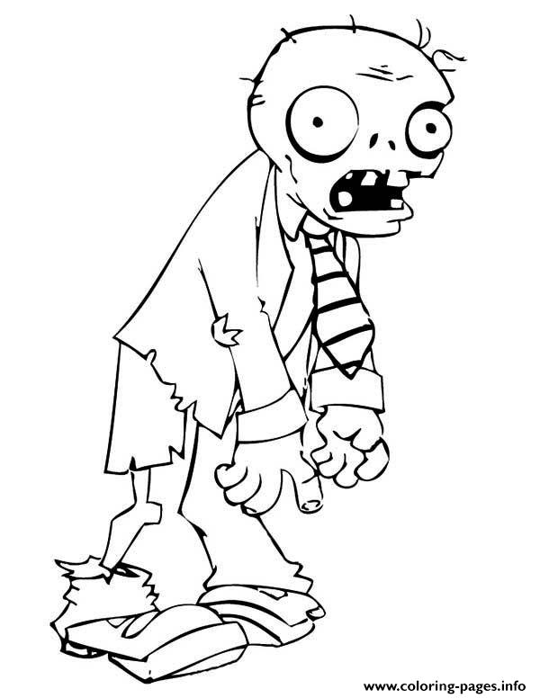 Zombie Cartoon Coloring Pages Printable