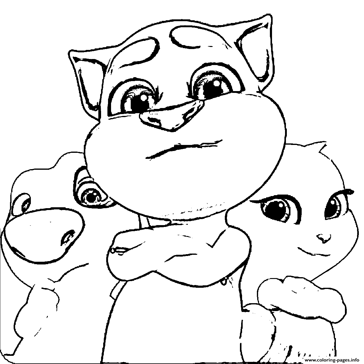 Talking Tom And His Gang Coloring Pages Printable