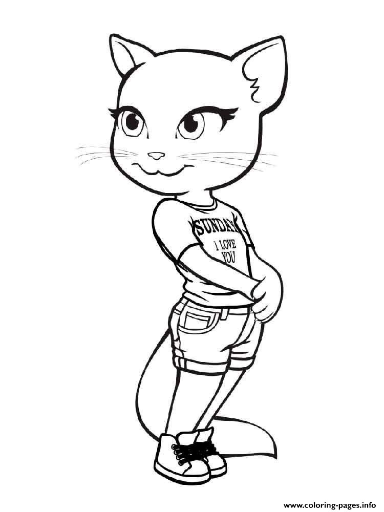 cat coloring page printable