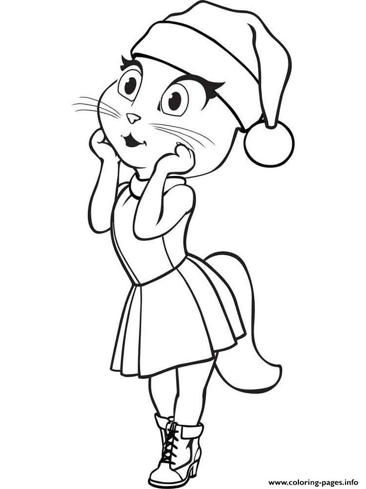 Cute Angela From Talking Tom Coloring page Printable
