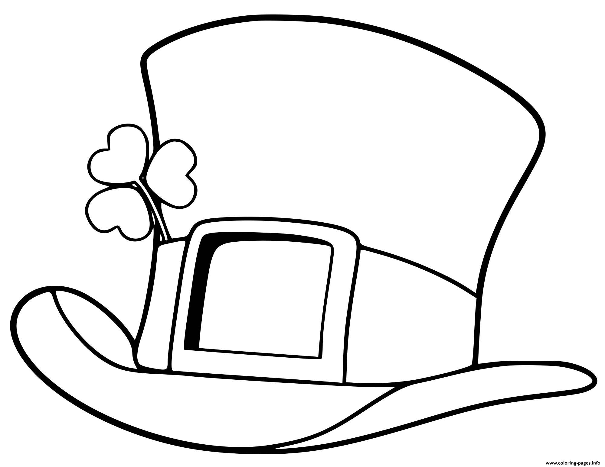St Patrick Day Top Hat Coloring Pages Printable
