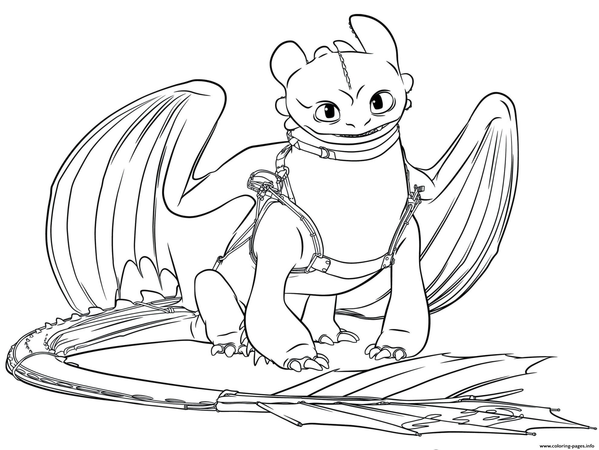 Toothless Dragon 3 Coloring Page Printable