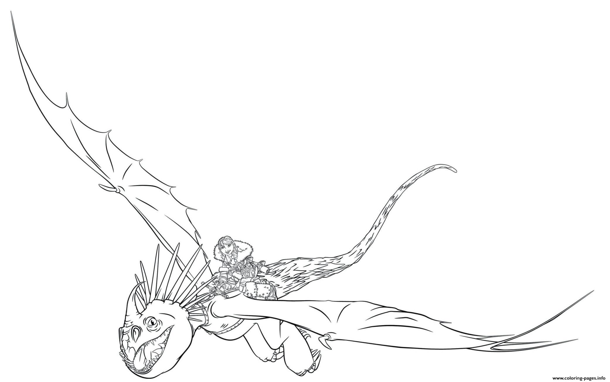 Astrid Stormfly Train Dragon 3 Coloring Page Printable