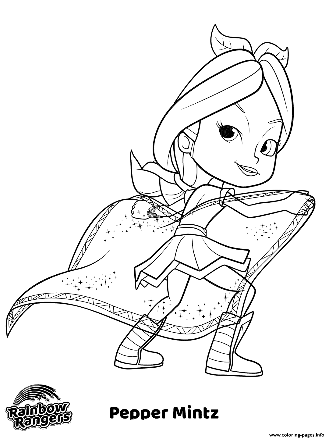 9 Year Old Girl Pepper Mintz Rainbow Rangers Coloring page Printable