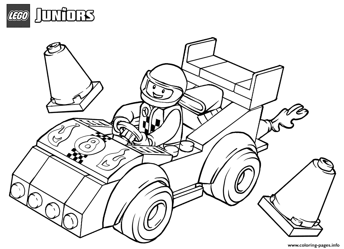 Lego Juniors Race Car coloring
