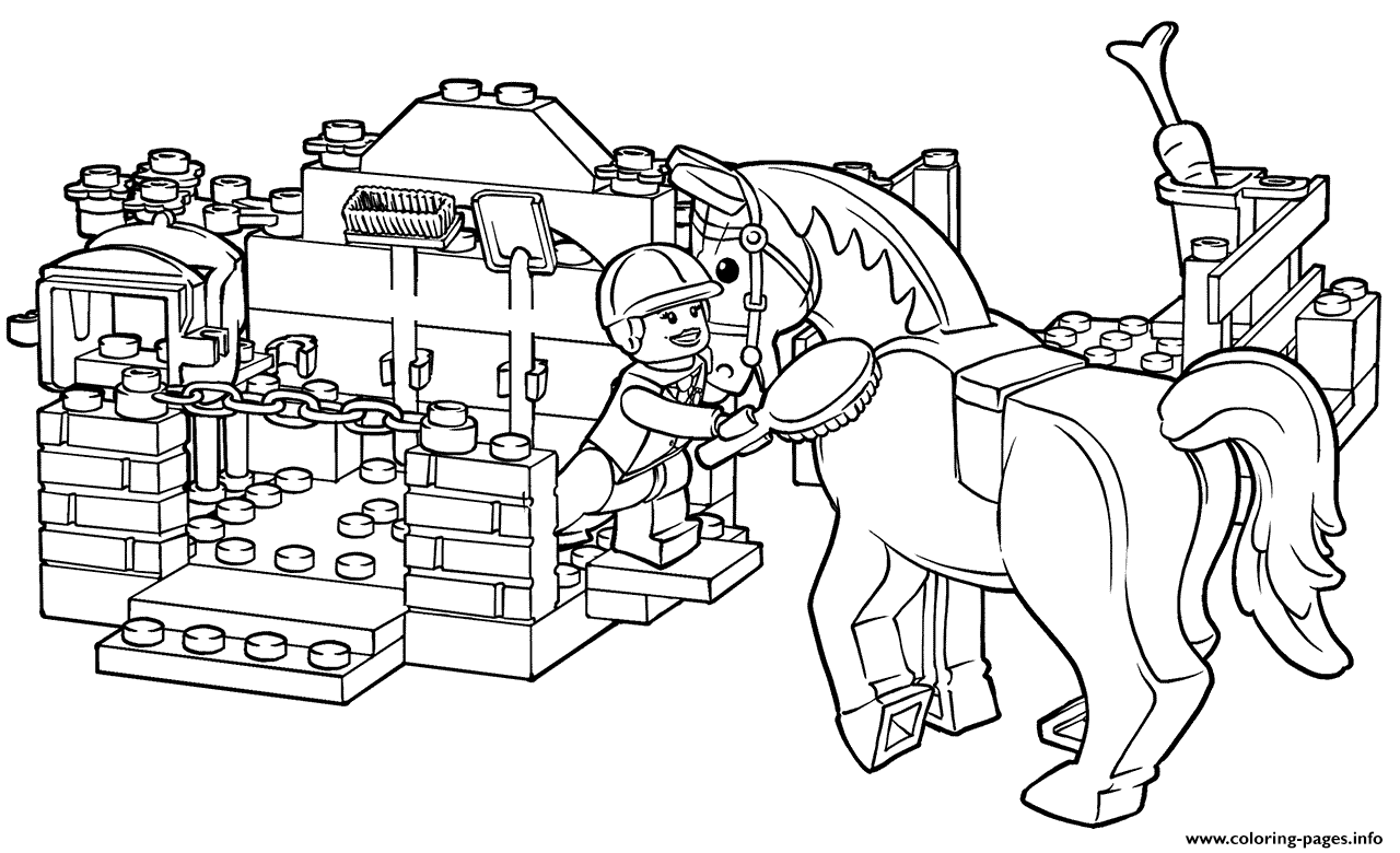 Lego Horse Grooming coloring