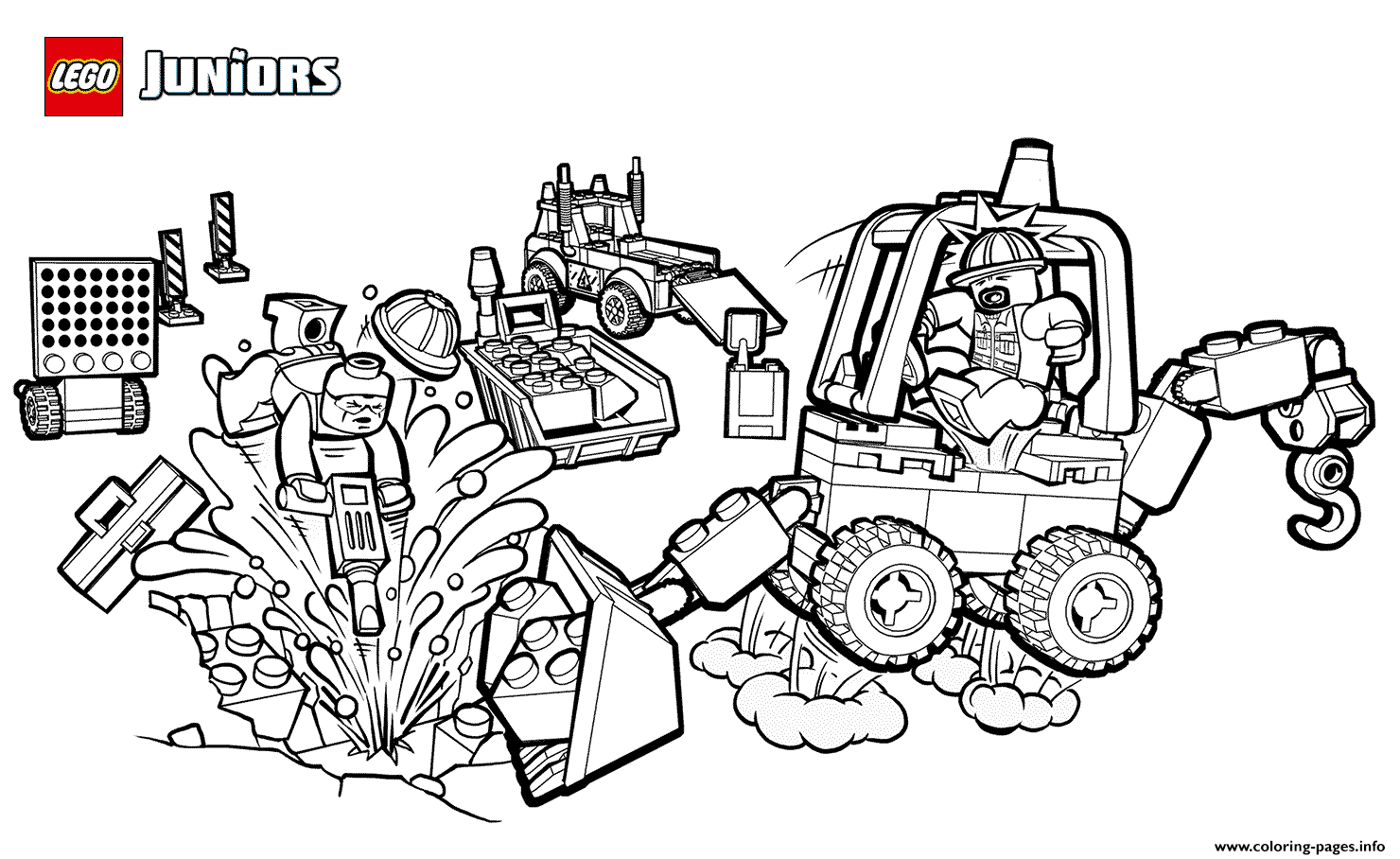 lego construction coloring pages