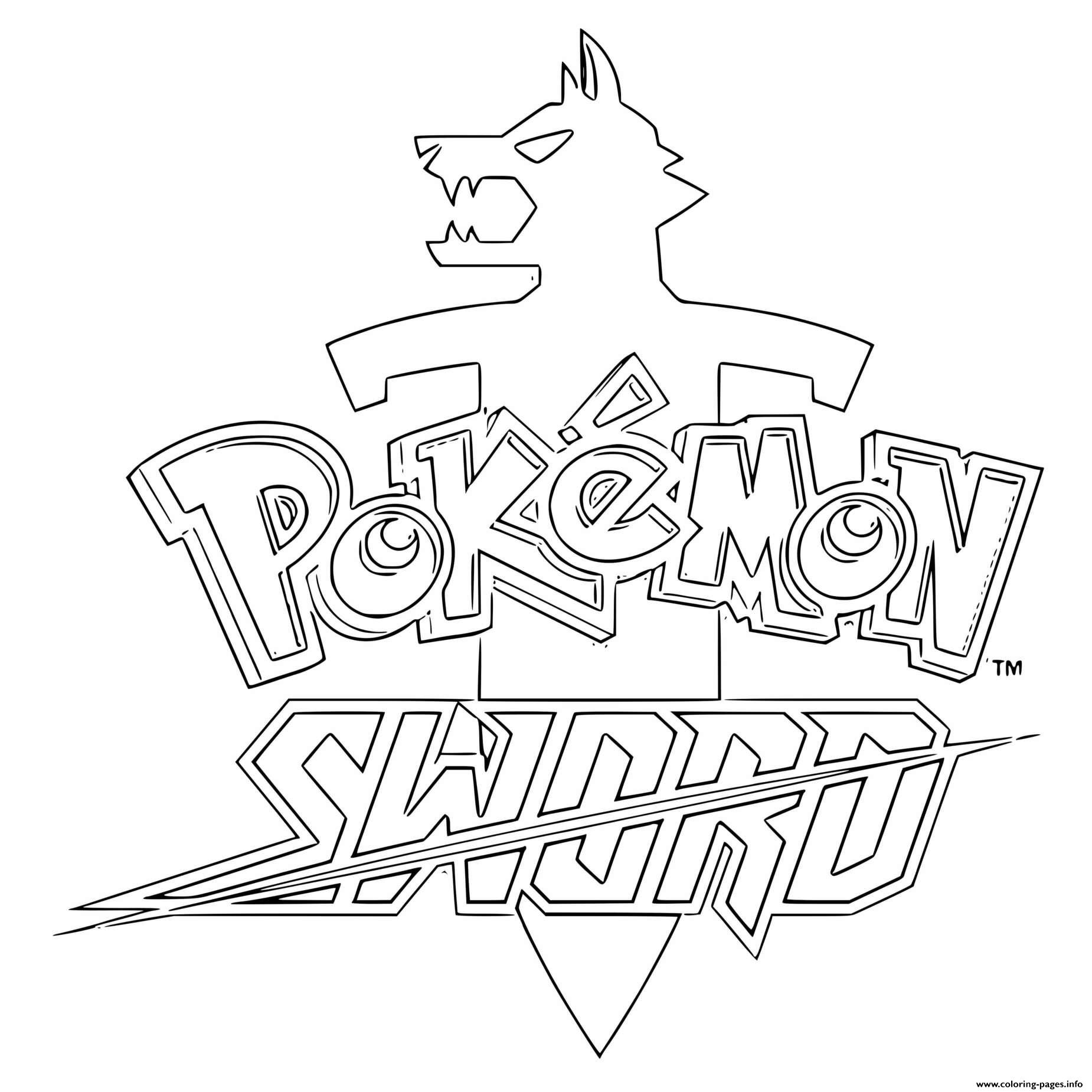 Pokemon Sword Logo coloring