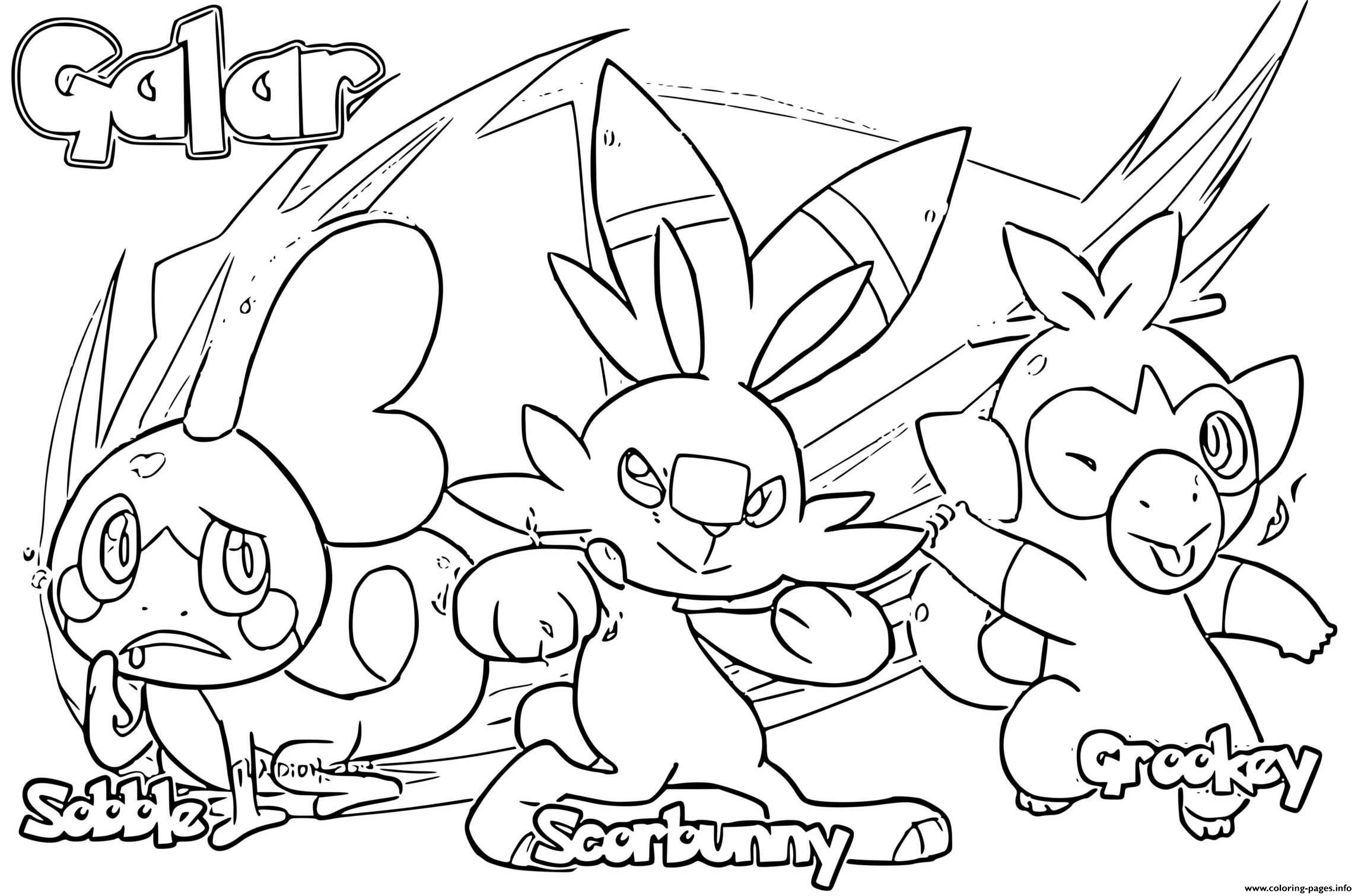  Pokemon  Sword Shield Starters By Gladioh Coloring  Pages  