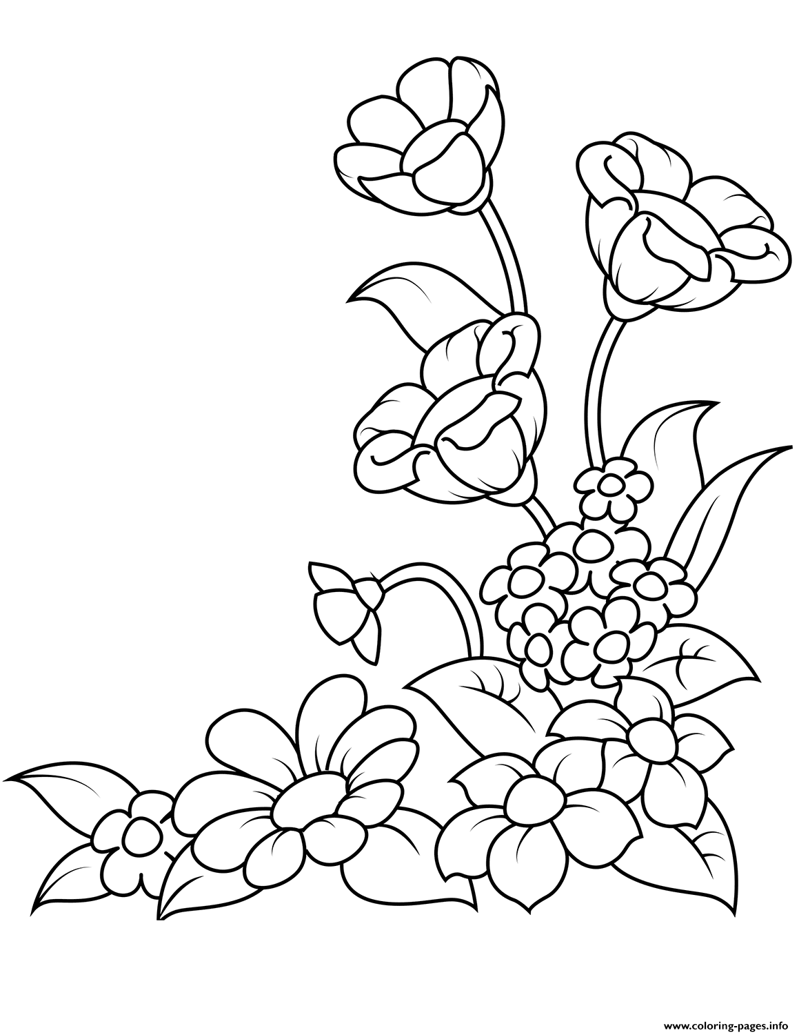 Printable Spring Flower Coloring Pages Coloring Home Spring Flowers Coloring Page Free 