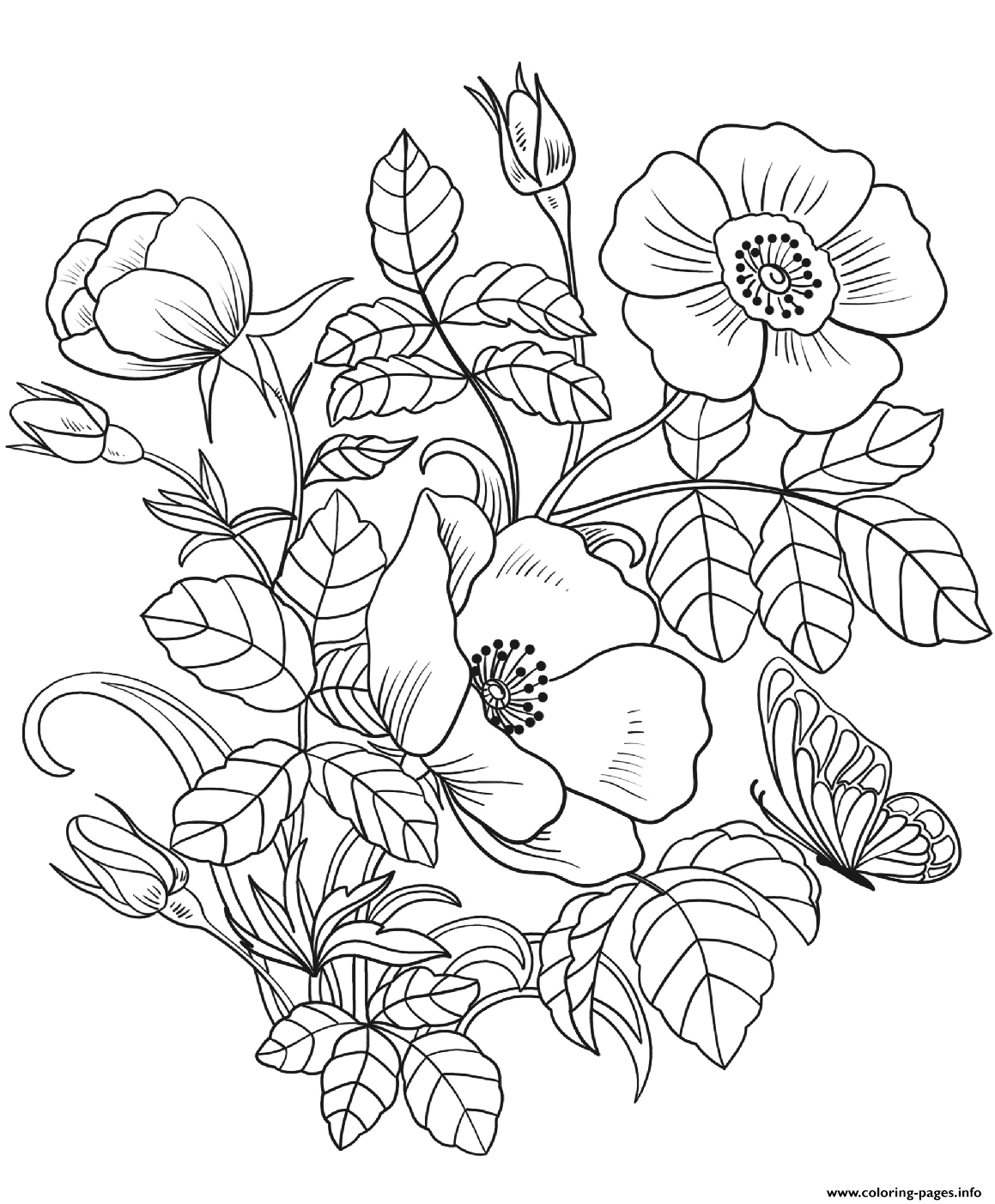 Download Spring Flowers Coloring Pages Printable