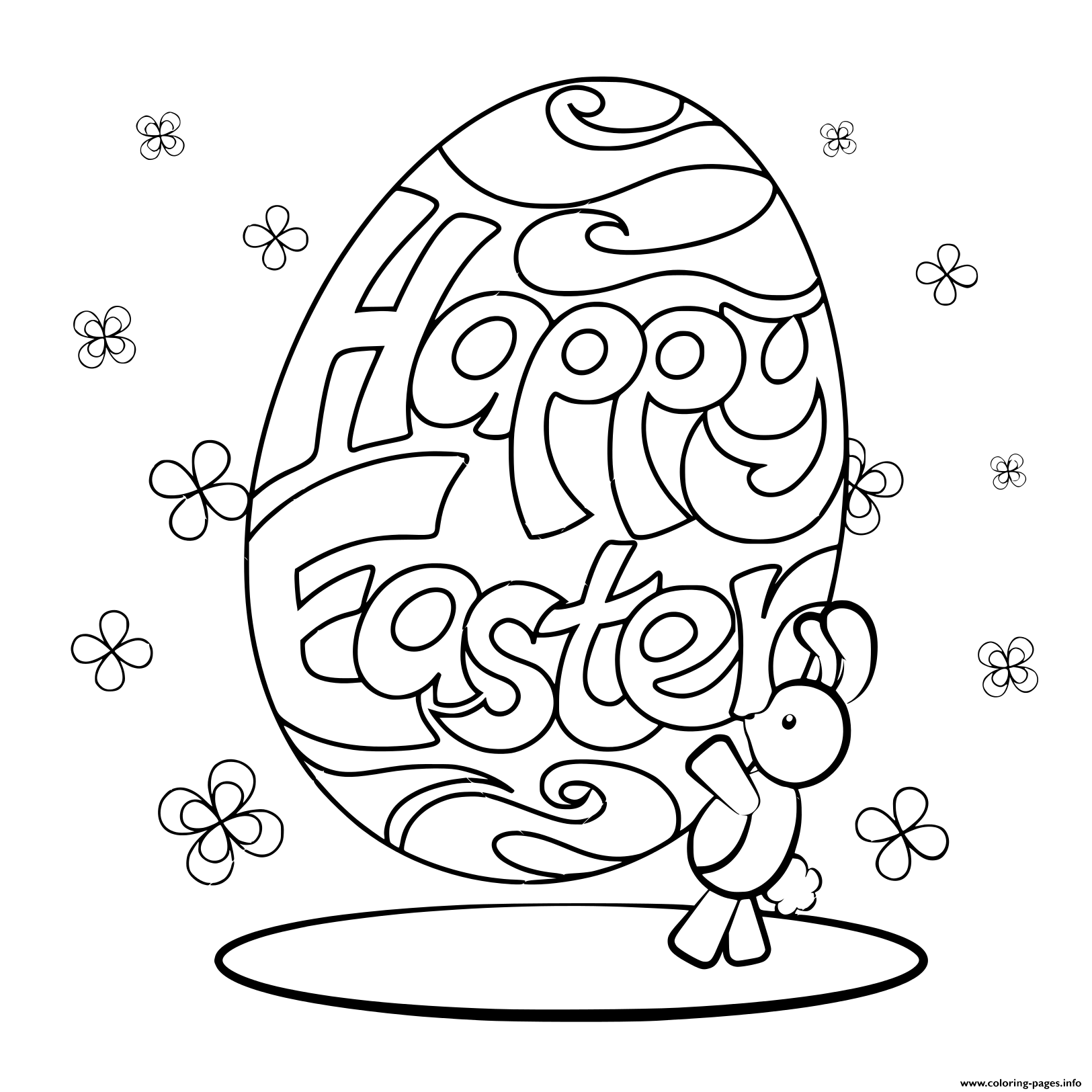 Happy Easter Rabbit coloring