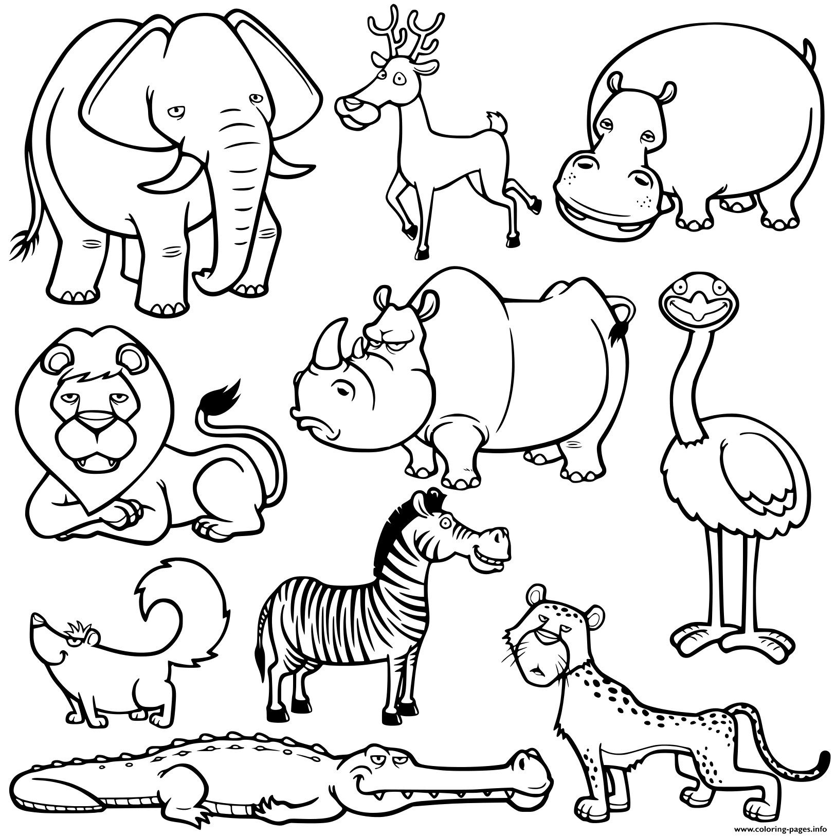 Wild Animals Coloring Pages Printable