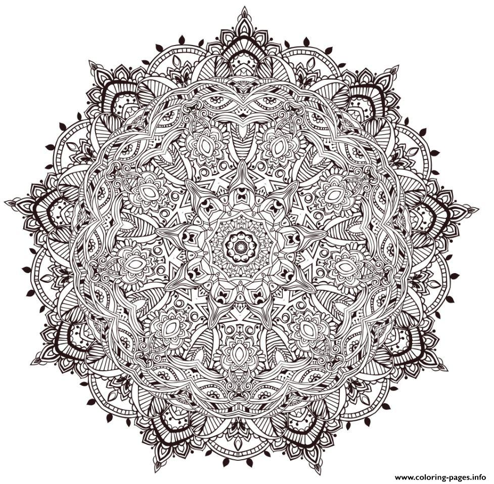 Mandala Adult Difficult Art Therapy coloring