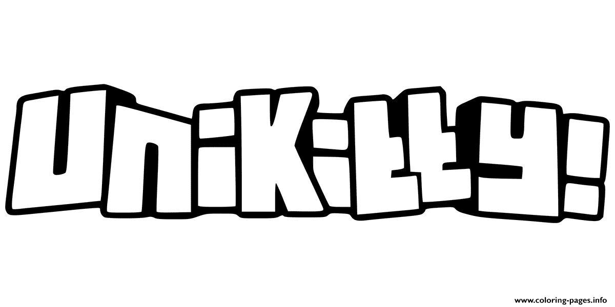 UniKitty Logo Black And White coloring