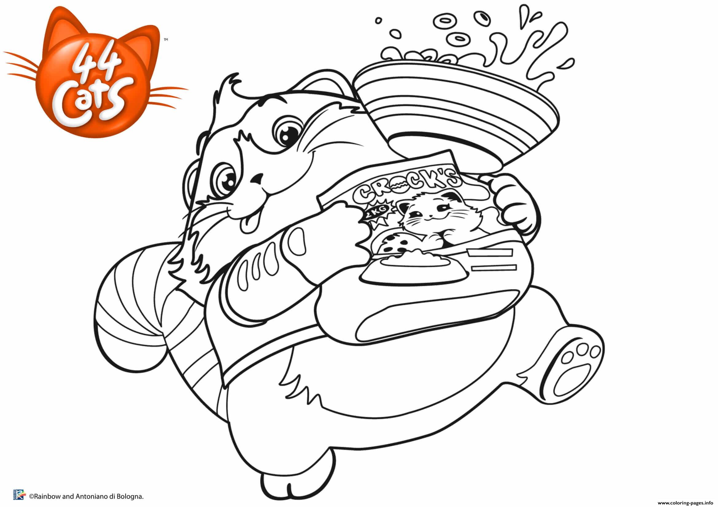 Polpetta Cat Love Eating 44 Cats Coloring Pages Printable