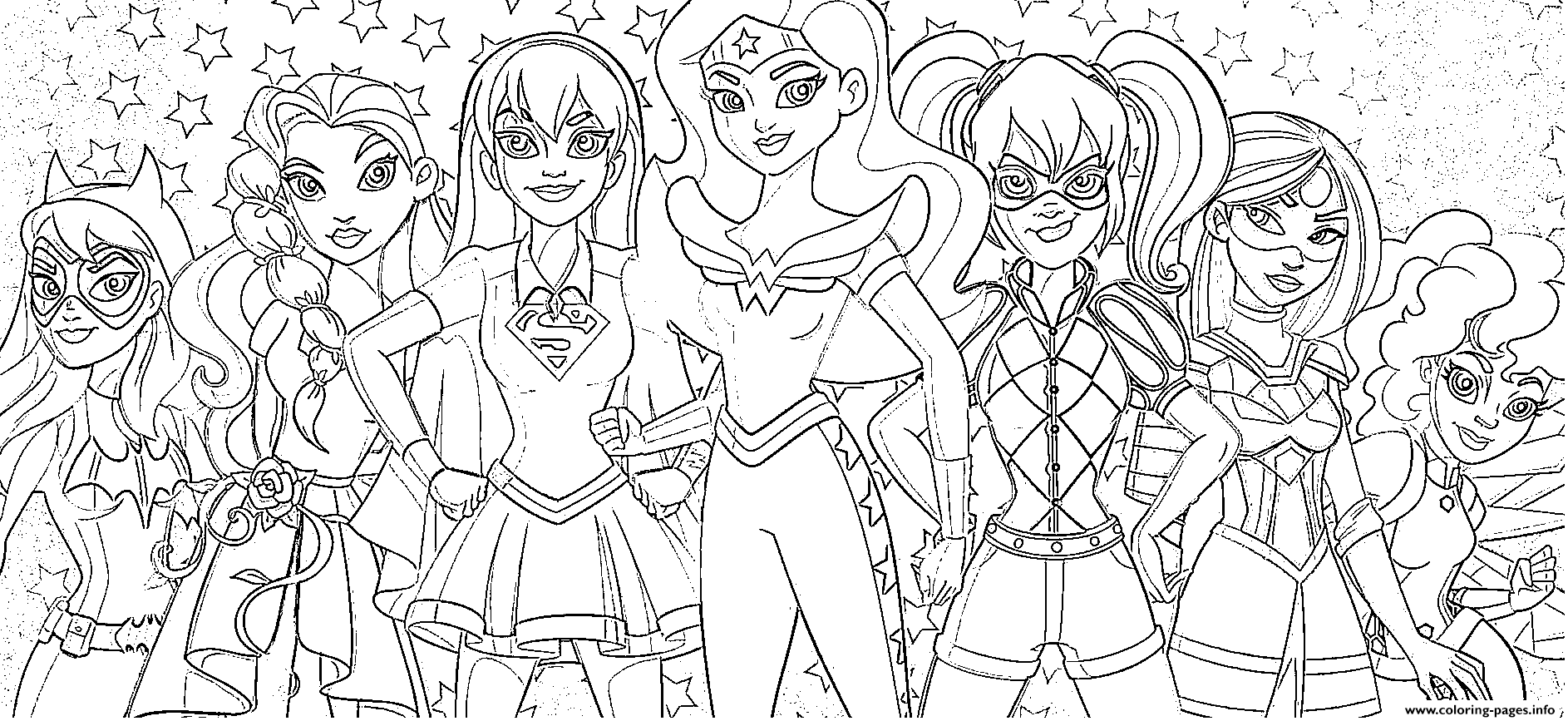 DC Super Hero Girls All Characters coloring