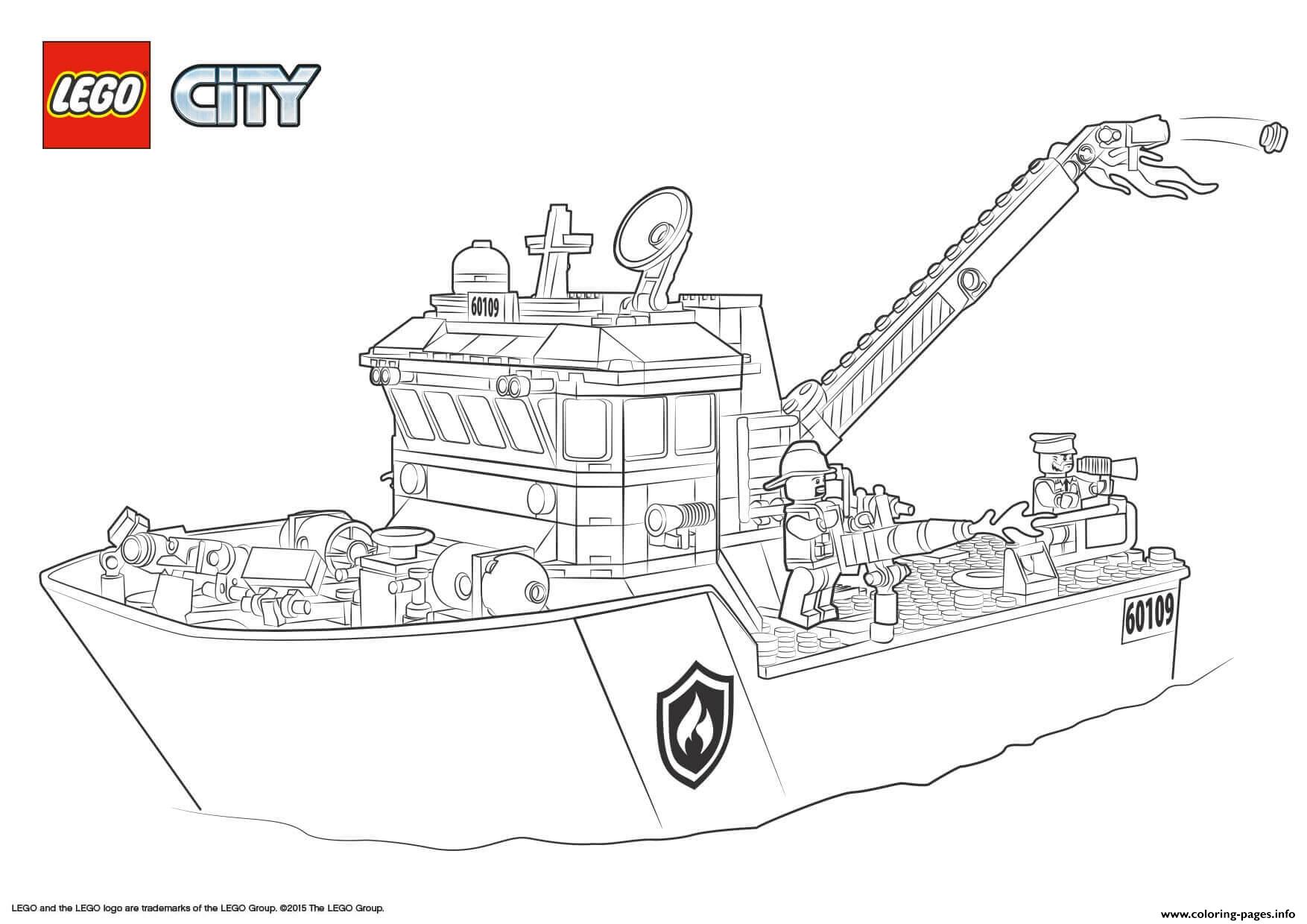 lego city fire boat coloring pages printable coloriage mandala papillon imprimable