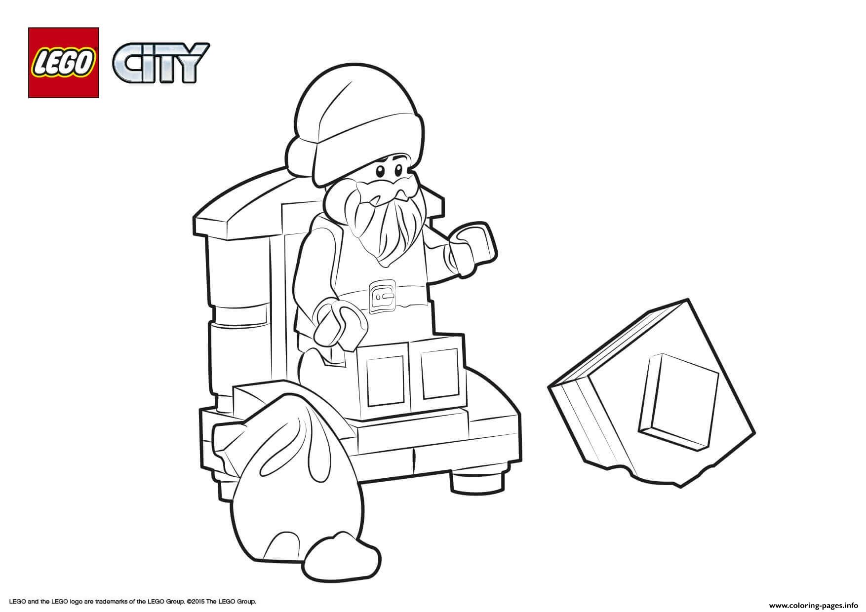 santa on plane coloring page