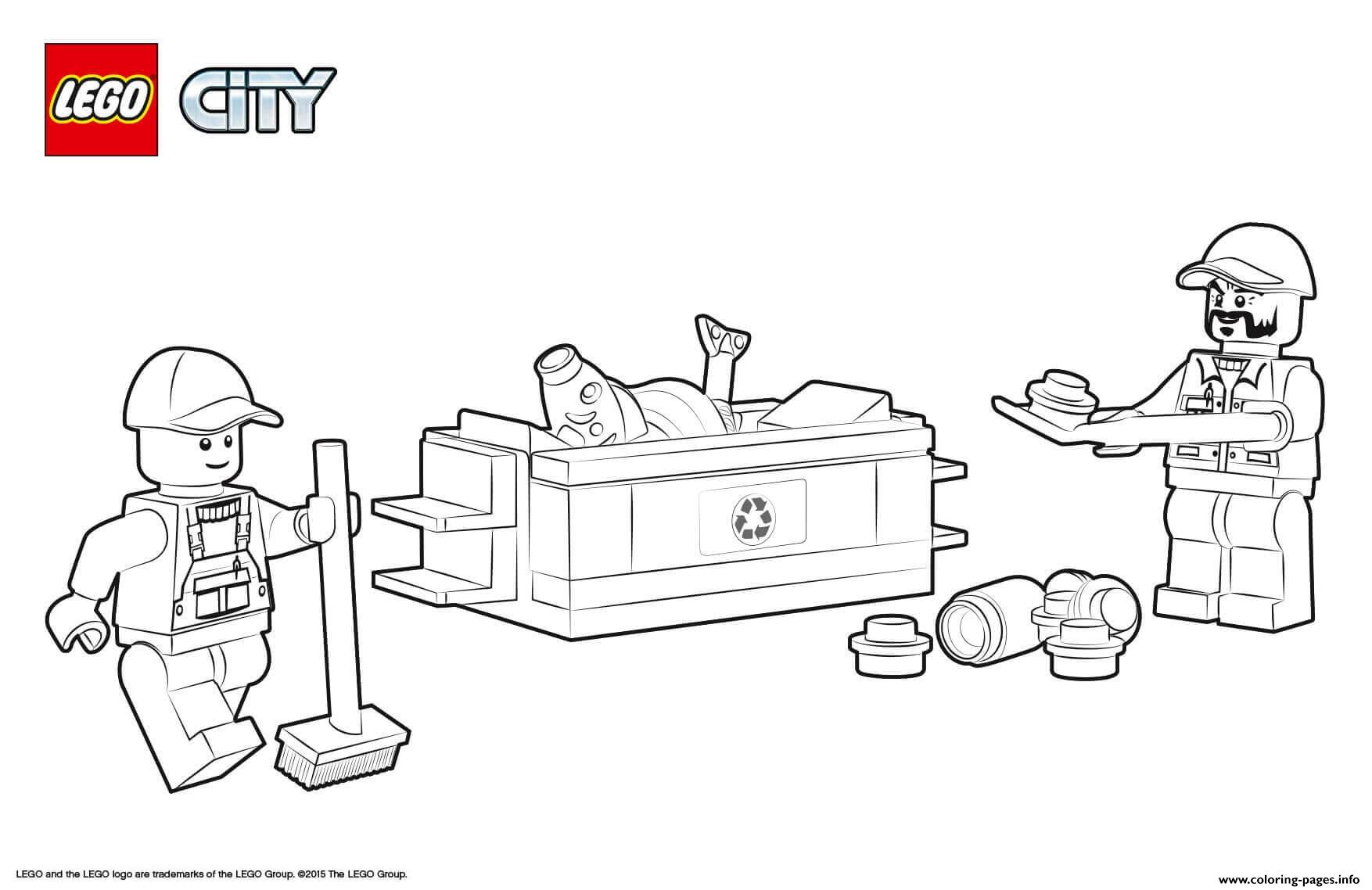 Lego City Garbage Truck Coloring Pages Printable