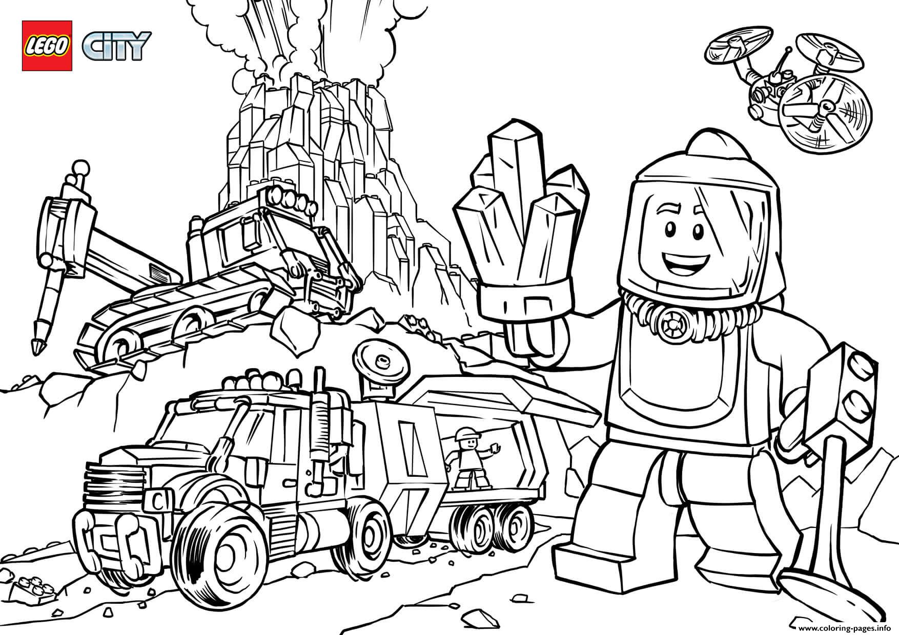 Lego City Volcano Explorers Coloring Pages Printable