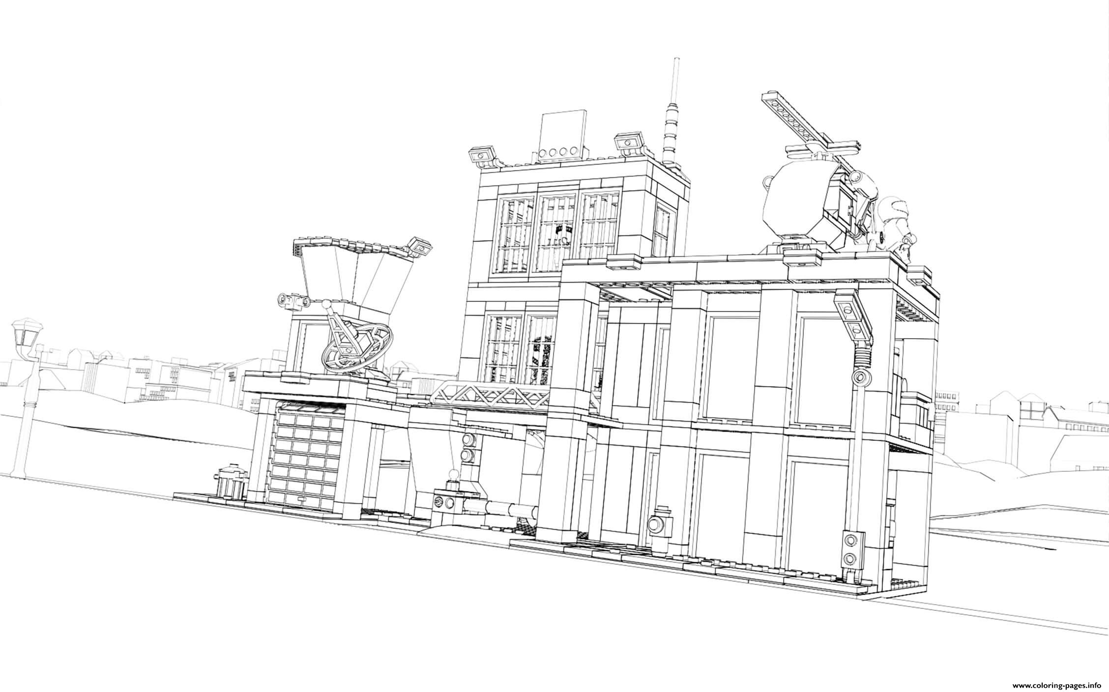 Lego Police Station Coloring Page Printable