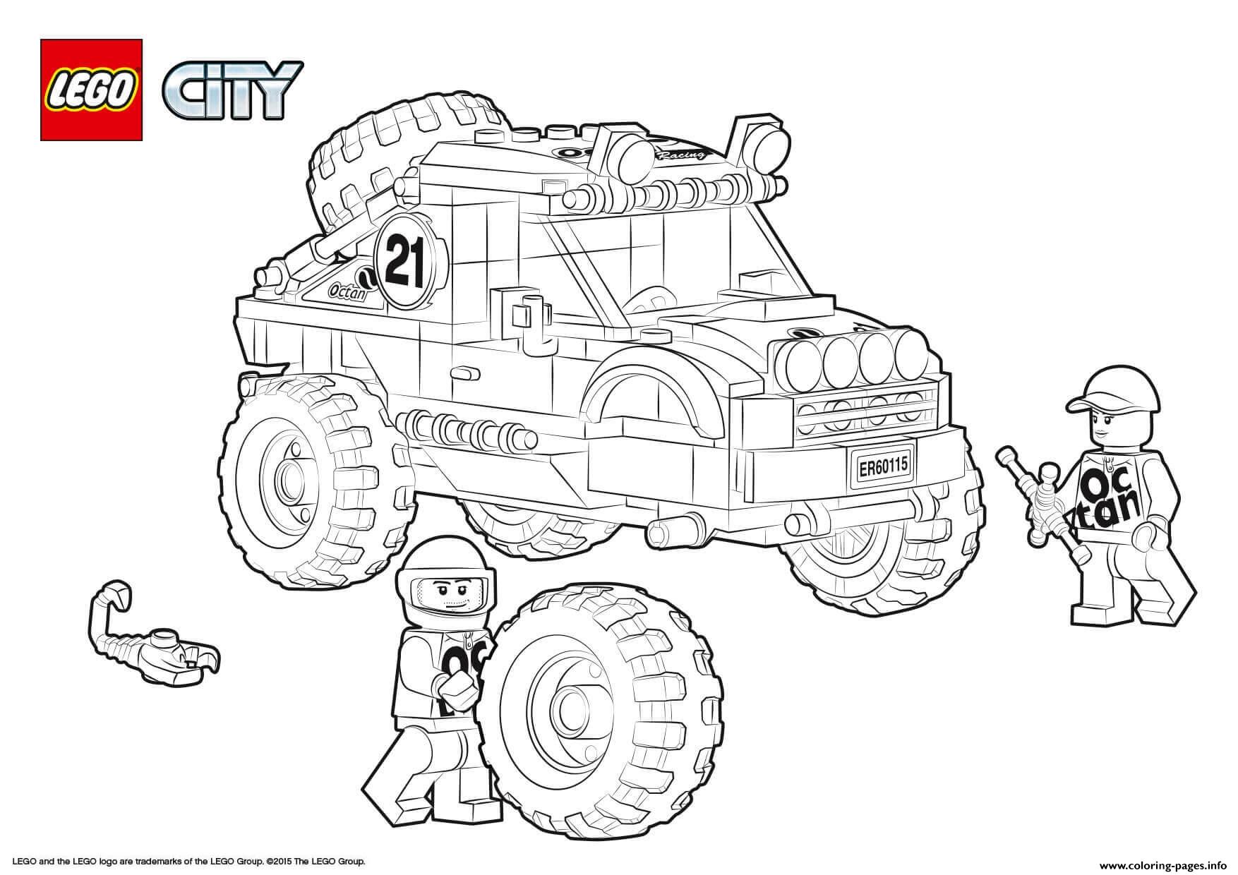 Lego City 4x4 Off Roader Coloring page Printable