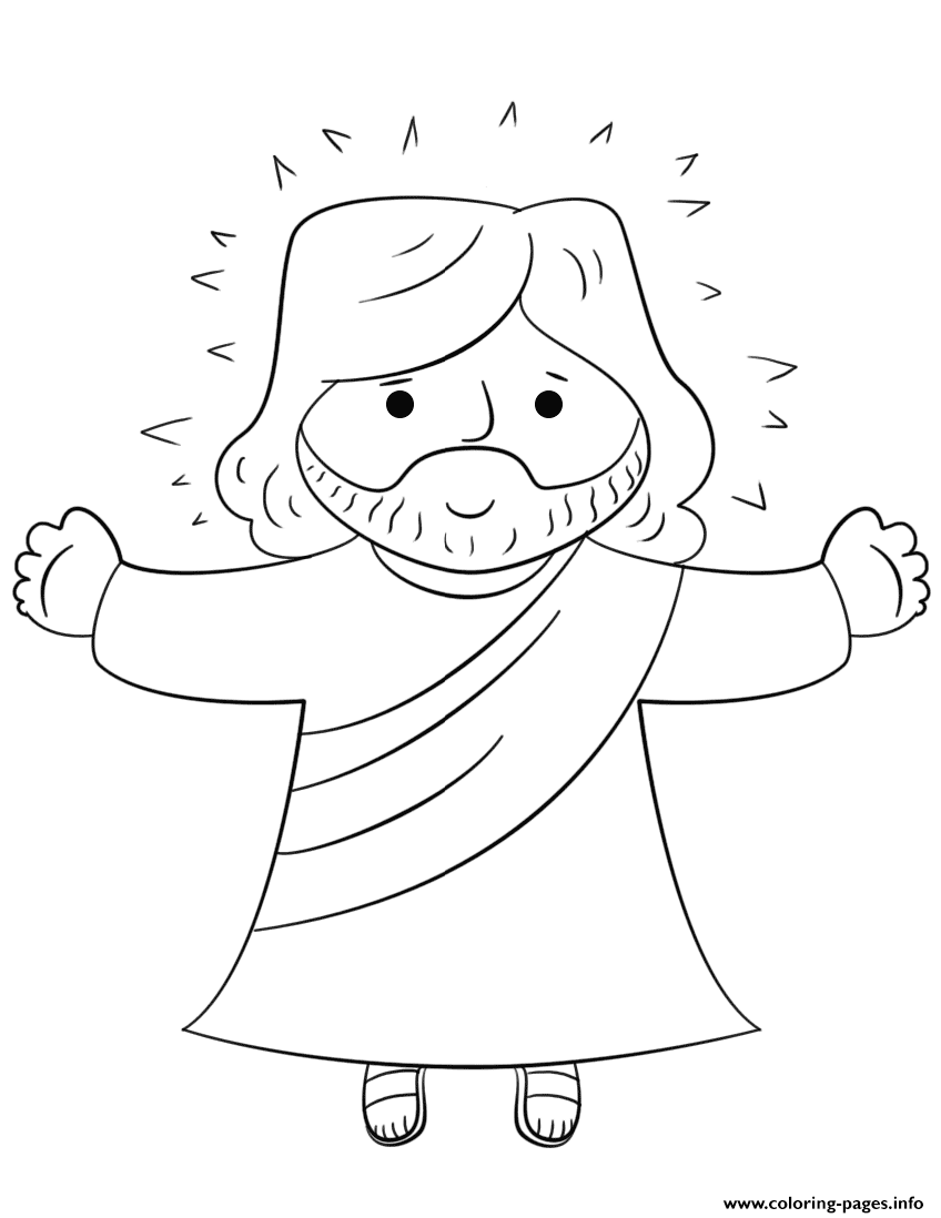Cartoon Jesus coloring
