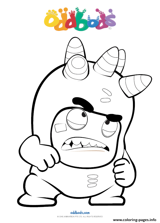Oddbods Angry coloring