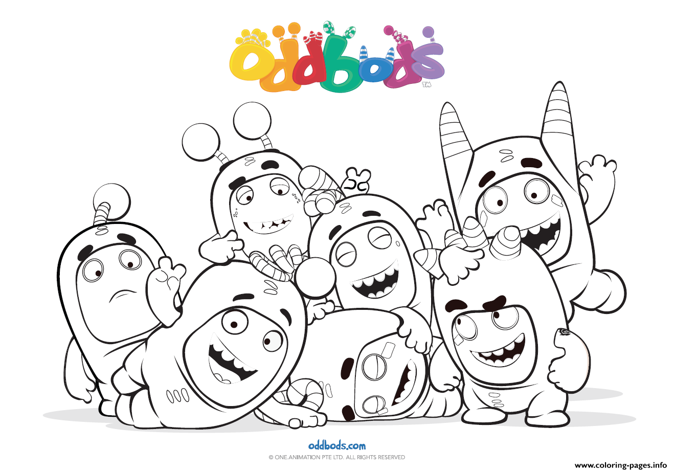 Oddbods Fun Time Kids Coloring page Printable