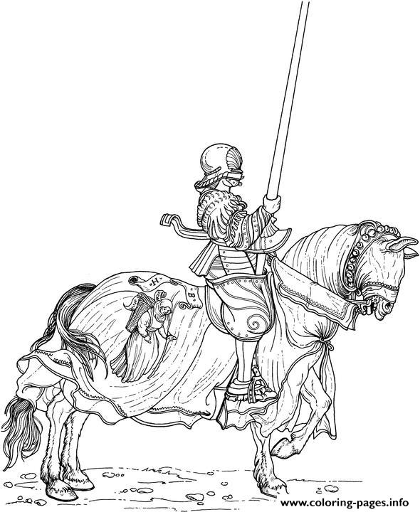 knight and horse coloring pages printable