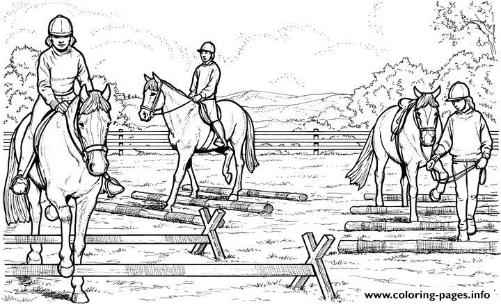 Horses Riders Coloring Pages Printable