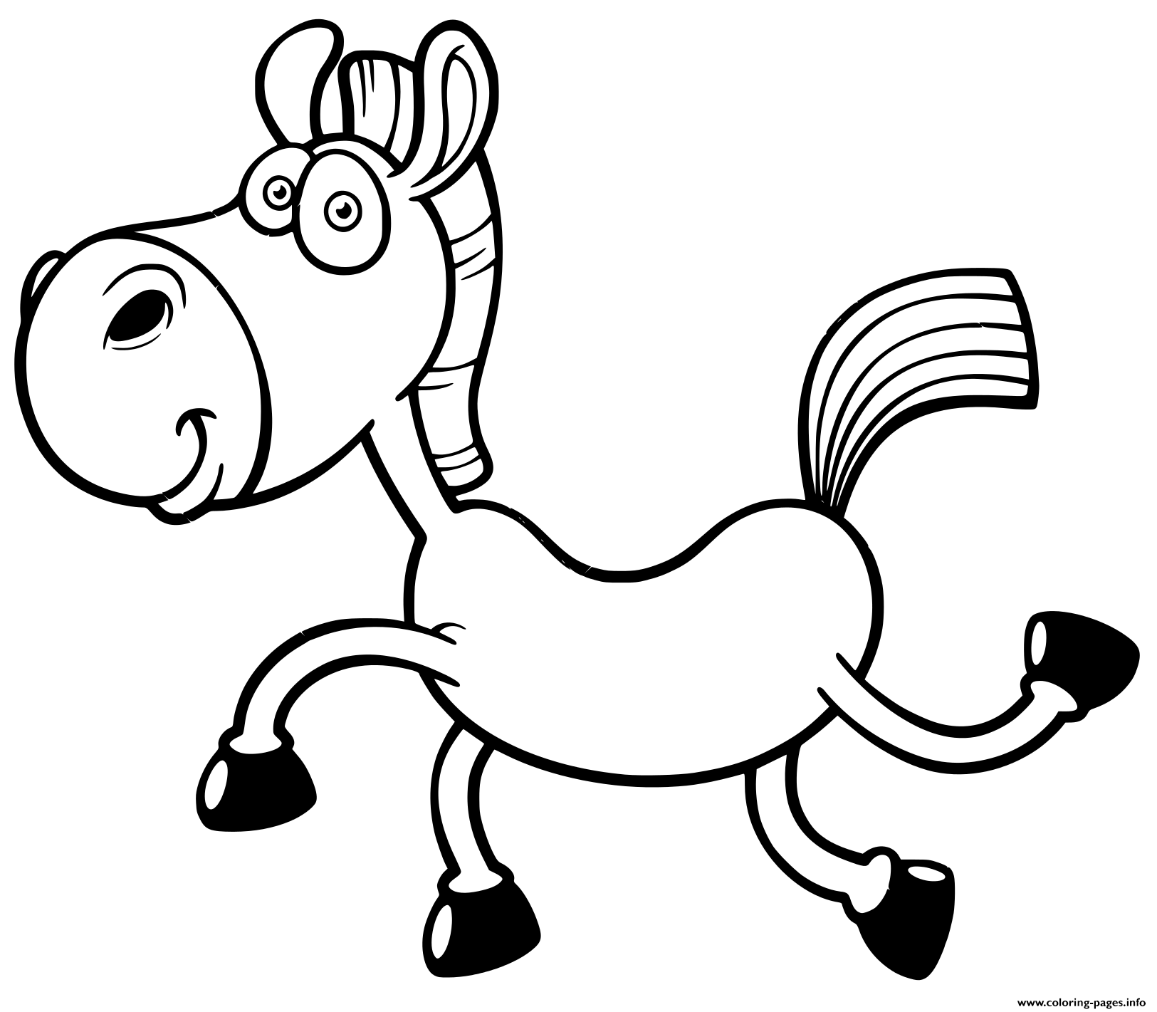 Download Cartoon Horse Kid Coloring Pages Printable