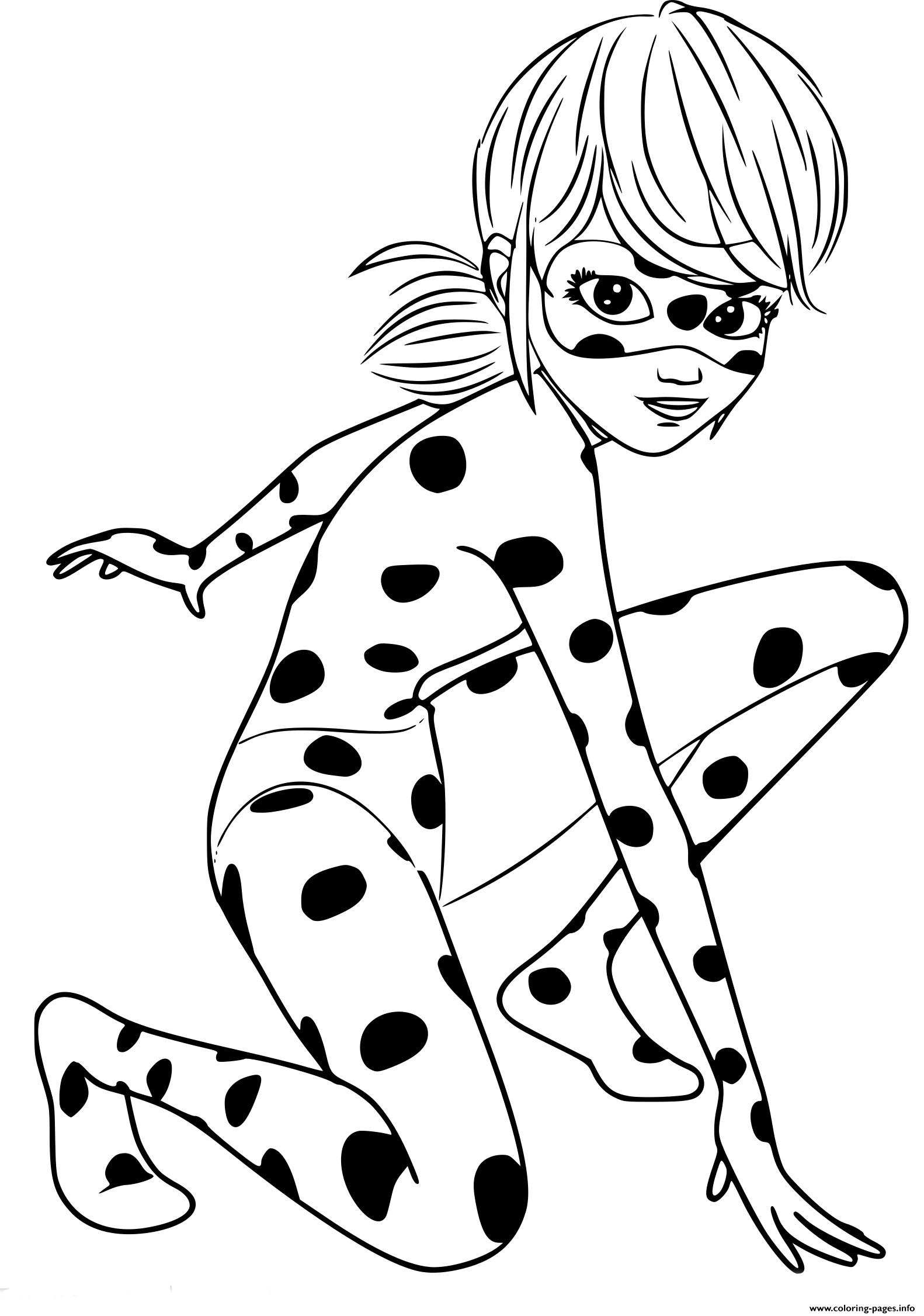 Ladybug Miraculous Cartoon Original Coloring Pages Printable